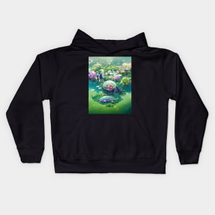 Waterlilies Space Landed Kids Hoodie